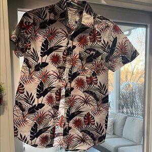 Free Planet Black and Orange Tropical Print Shirt